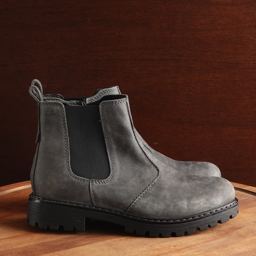 Josef Seibel Boots Womens SZ EU 38 US 7-7.5 Gray Marta 06 Chelsea Leather Chunky